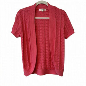 Vintage Pink Knit Bolero Shrug - Size Medium